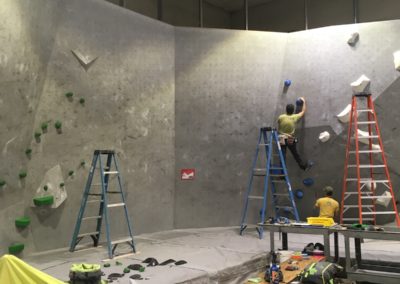 Setters placing holds on the wall
